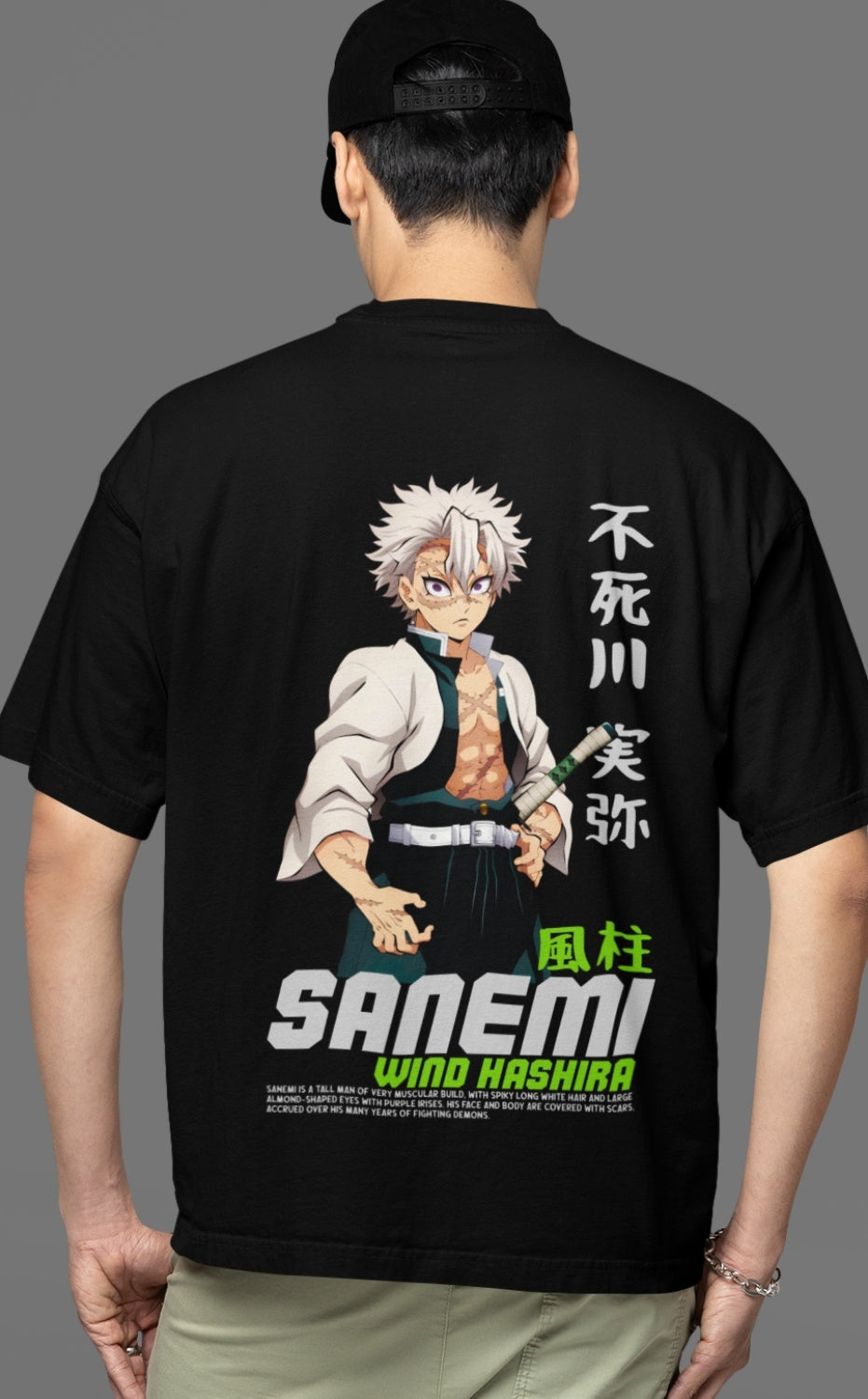 Sanemi Wind Hashira Oversized Anime T-Shirt