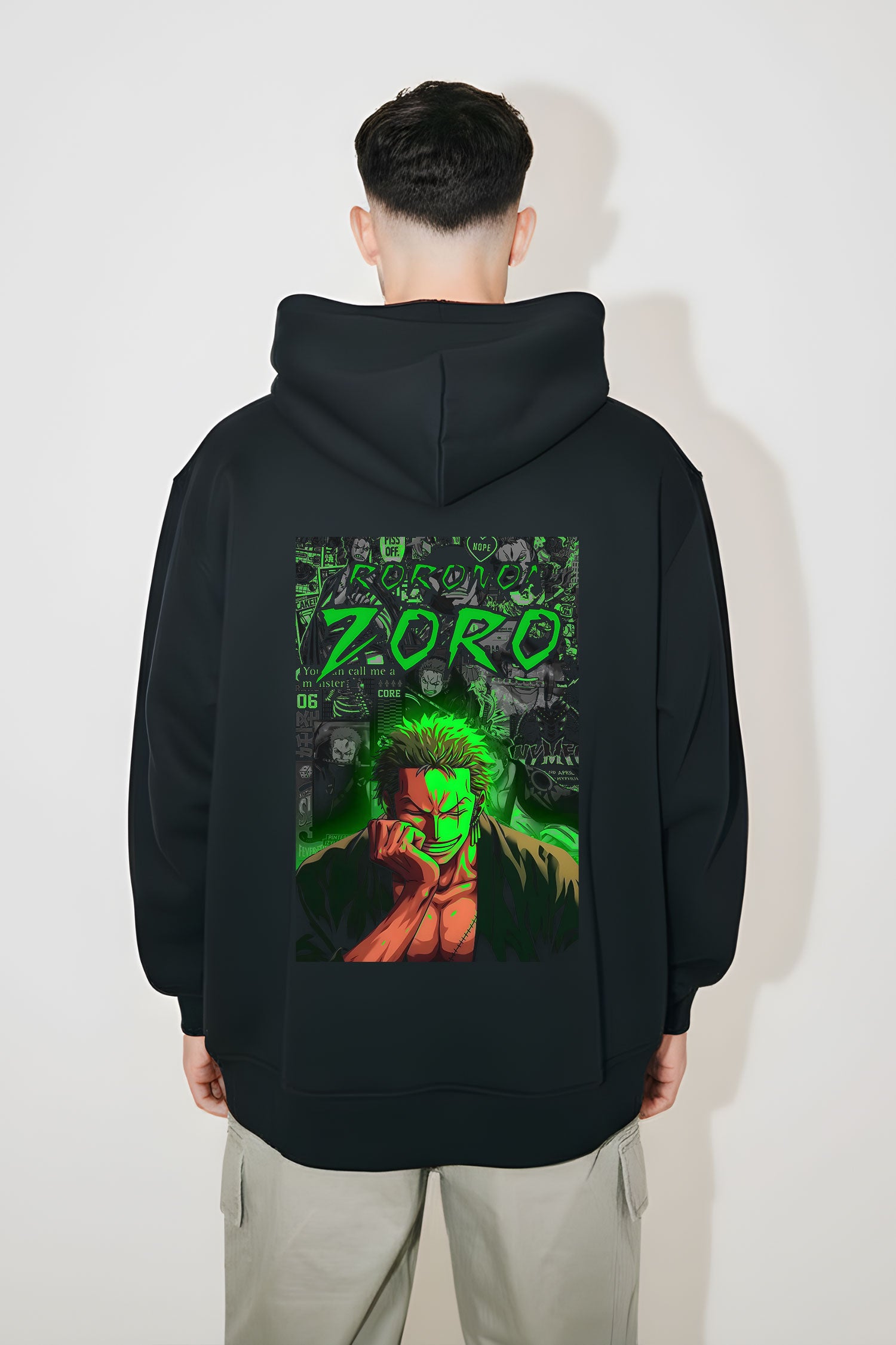 One Piece Zoro Manga Collage Oversized Hoodie