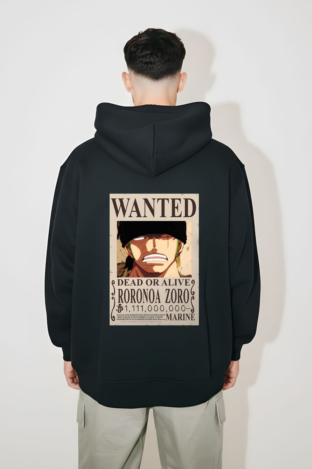 One Piece Zoro Wanted Poster Oversized Hoodie