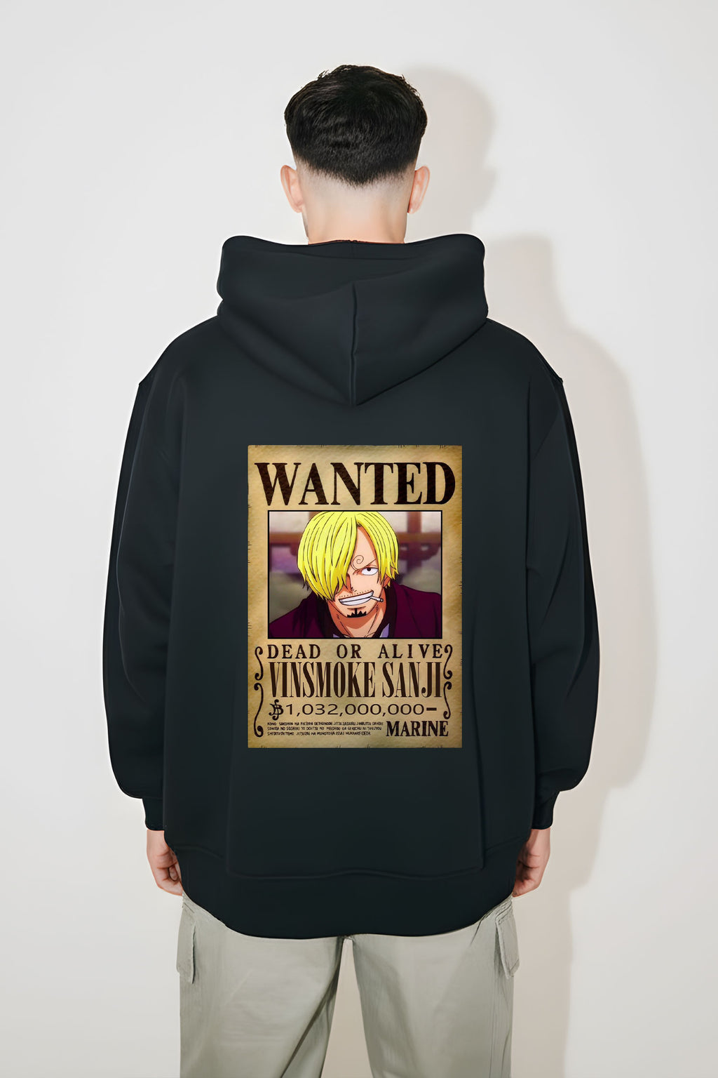One Piece Vinsmoke Sanji Wanted Poster Oversized Hoodie