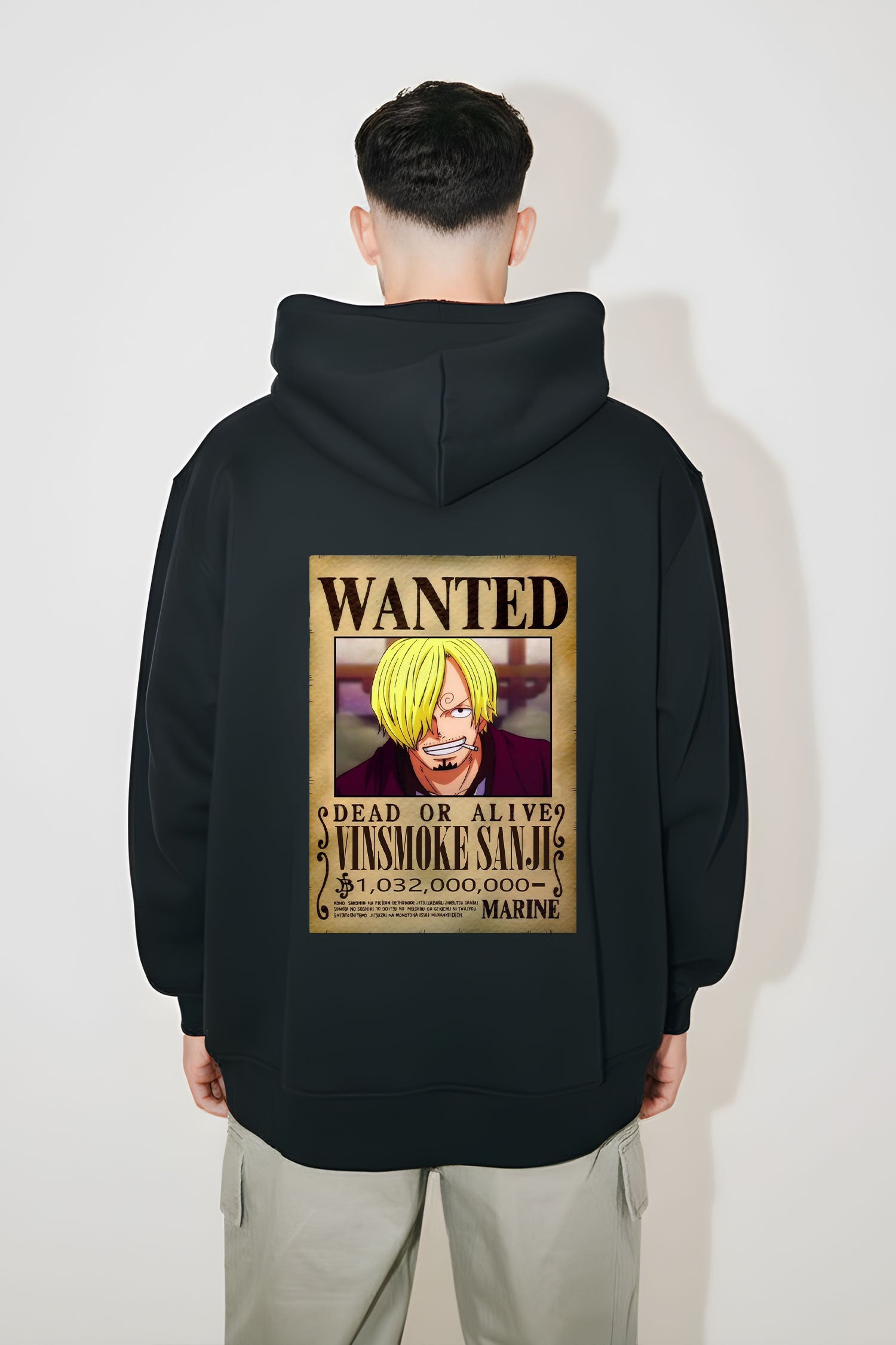 One Piece Vinsmoke Sanji Wanted Poster Oversized Hoodie