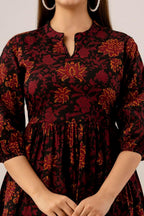 Autumn Bloom Tiered Skater Dress
