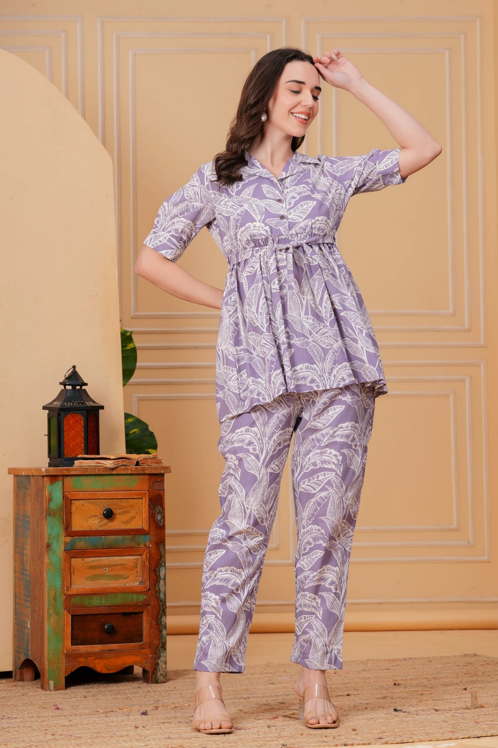 The Lavender Leaf Peplum Set