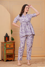 The Lavender Leaf Peplum Set