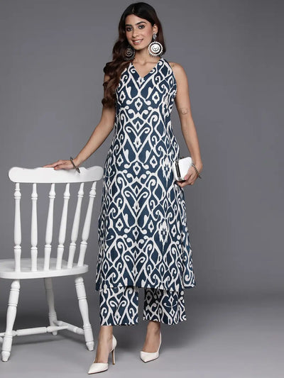 The Teal Ikat Halter Set