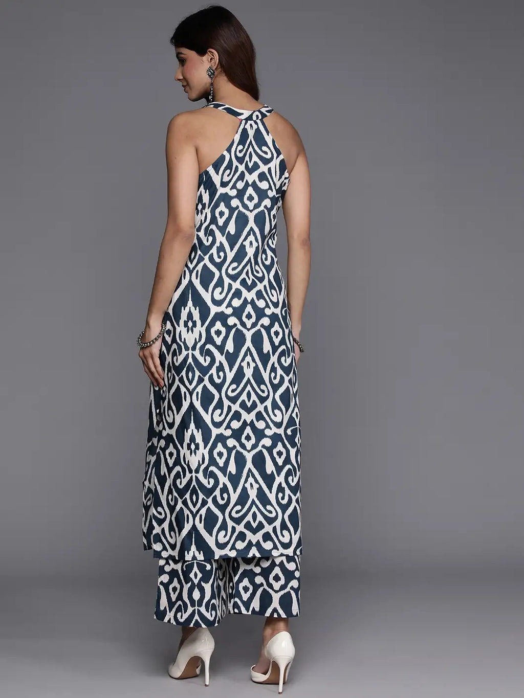 The Teal Ikat Halter Set