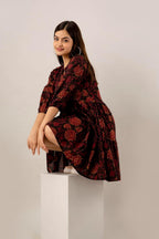 Autumn Bloom Tiered Skater Dress