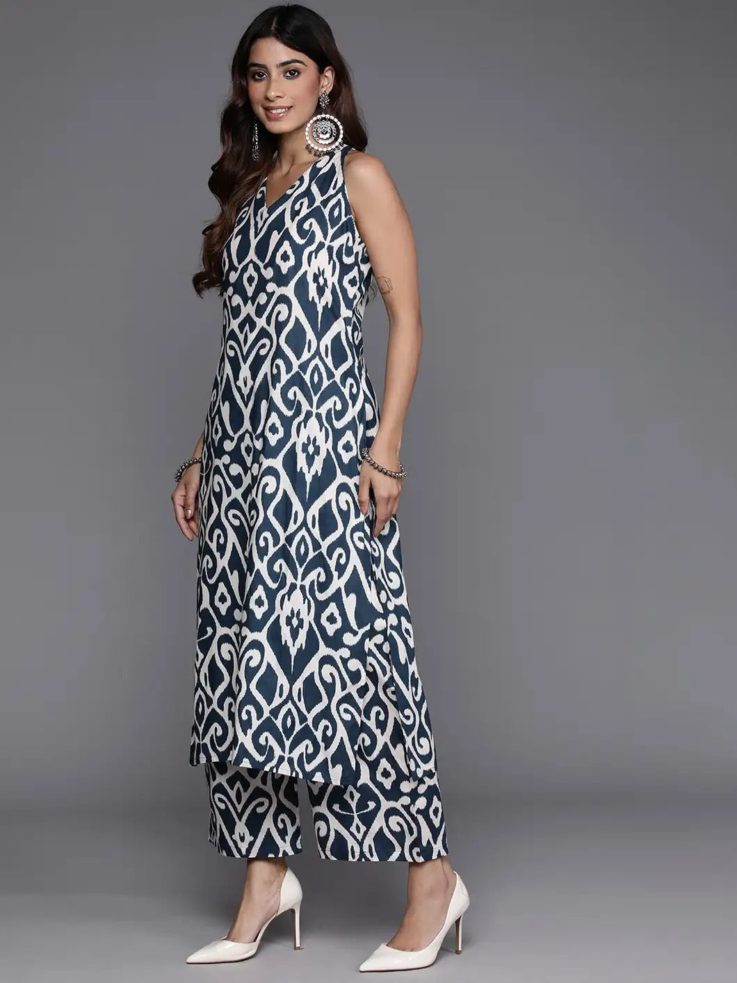 The Teal Ikat Halter Set