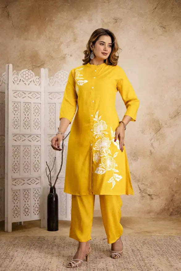 Saffron Sunbeam Embroidered Tunic