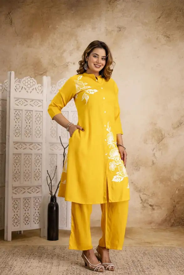 Saffron Sunbeam Embroidered Tunic