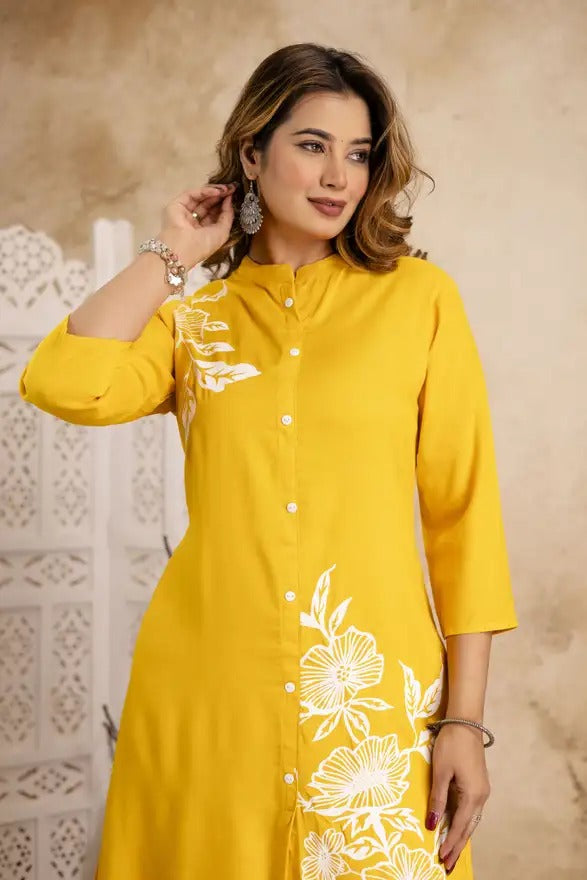 Saffron Sunbeam Embroidered Tunic