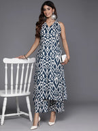 The Teal Ikat Halter Set