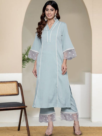 Mint Glaze Lace-Panelled Co-ord