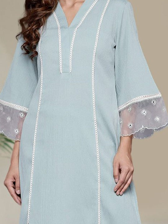 Mint Glaze Lace-Panelled Co-ord