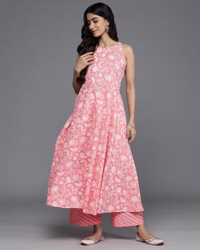 Coral Bloom Sleeveless Suit