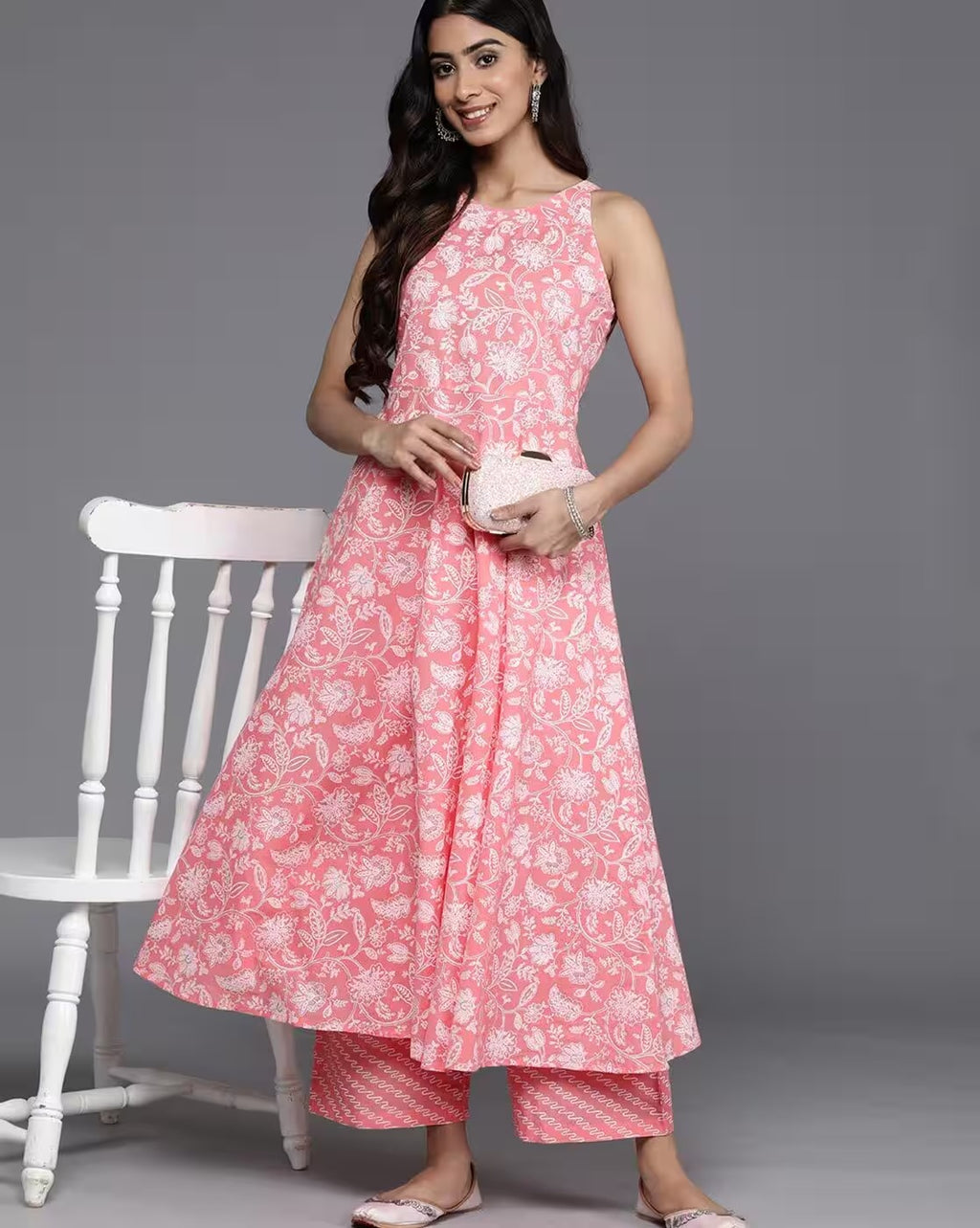 Coral Bloom Sleeveless Suit