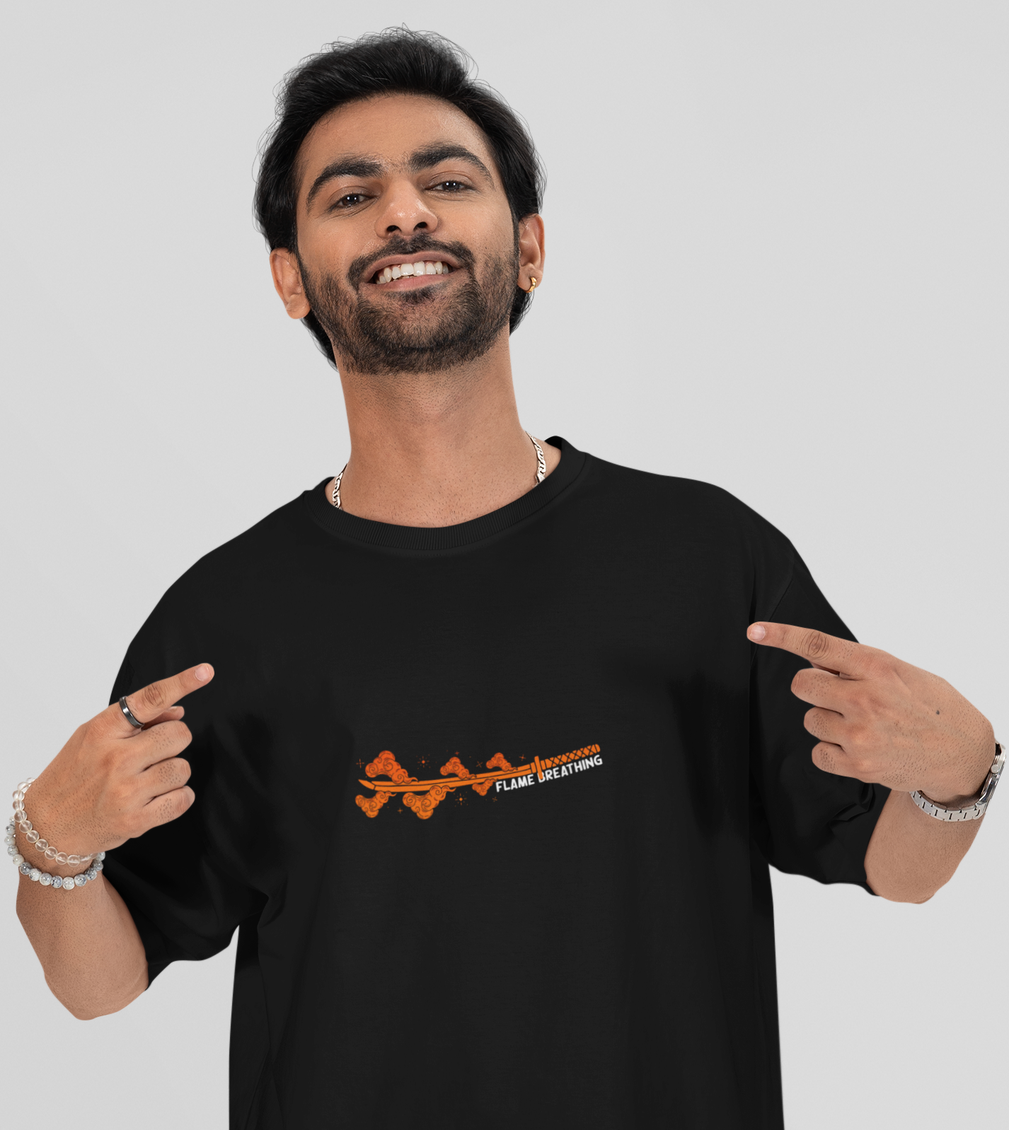 Rengoku Flame Hashira Oversized Anime T-Shirt