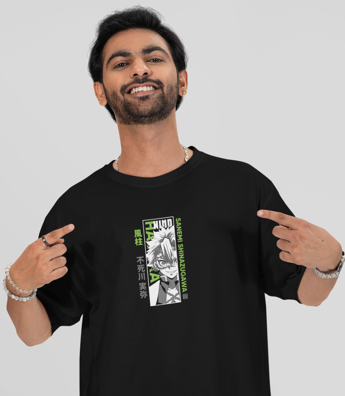 Sanemi Wind Hashira Oversized Anime T-Shirt