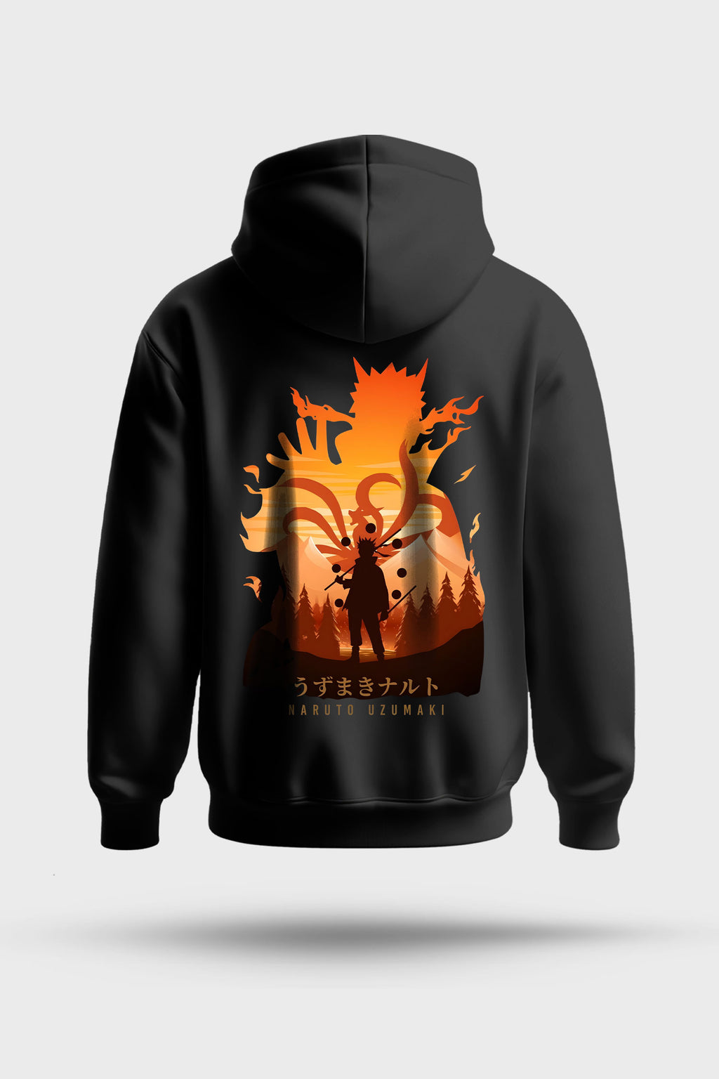 Naruto Shippuden Naruto & Kurama Silhouette Oversized Hoodie