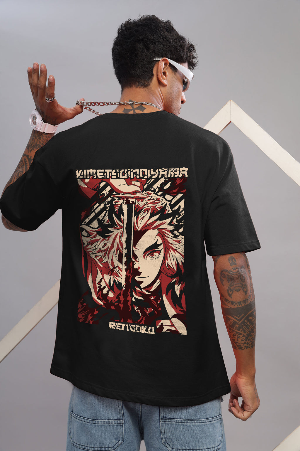 Rengoku Flame Hashira Oversized Anime T-Shirt
