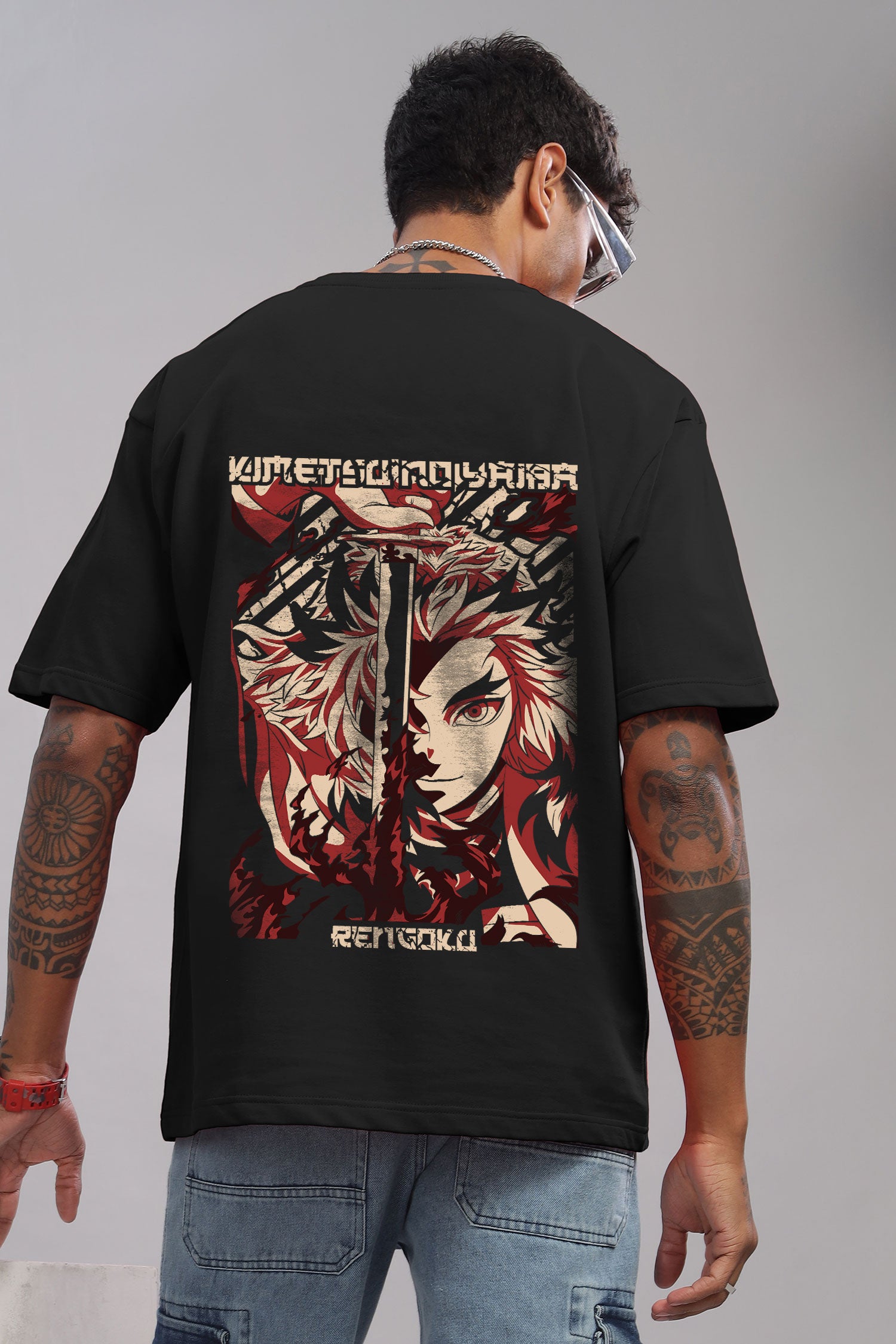 Rengoku Flame Hashira Oversized Anime T-Shirt