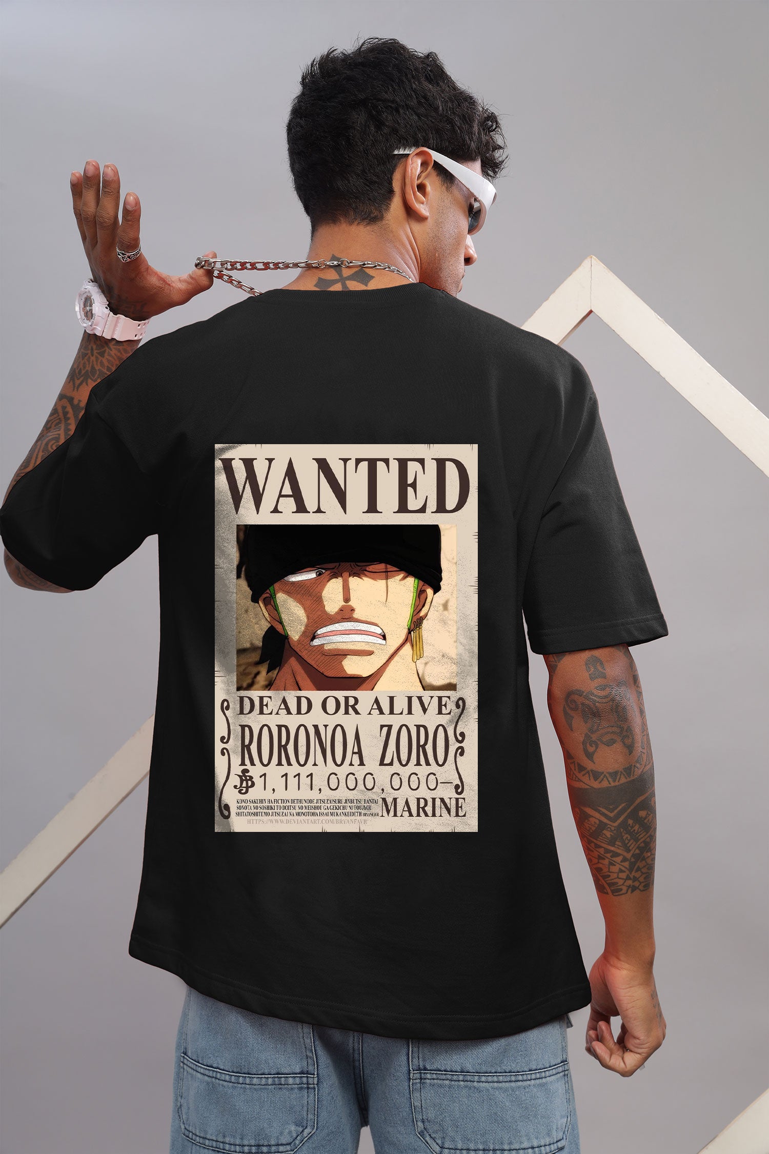 One Piece Zoro Wanted Poster Oversized T-Shirt
