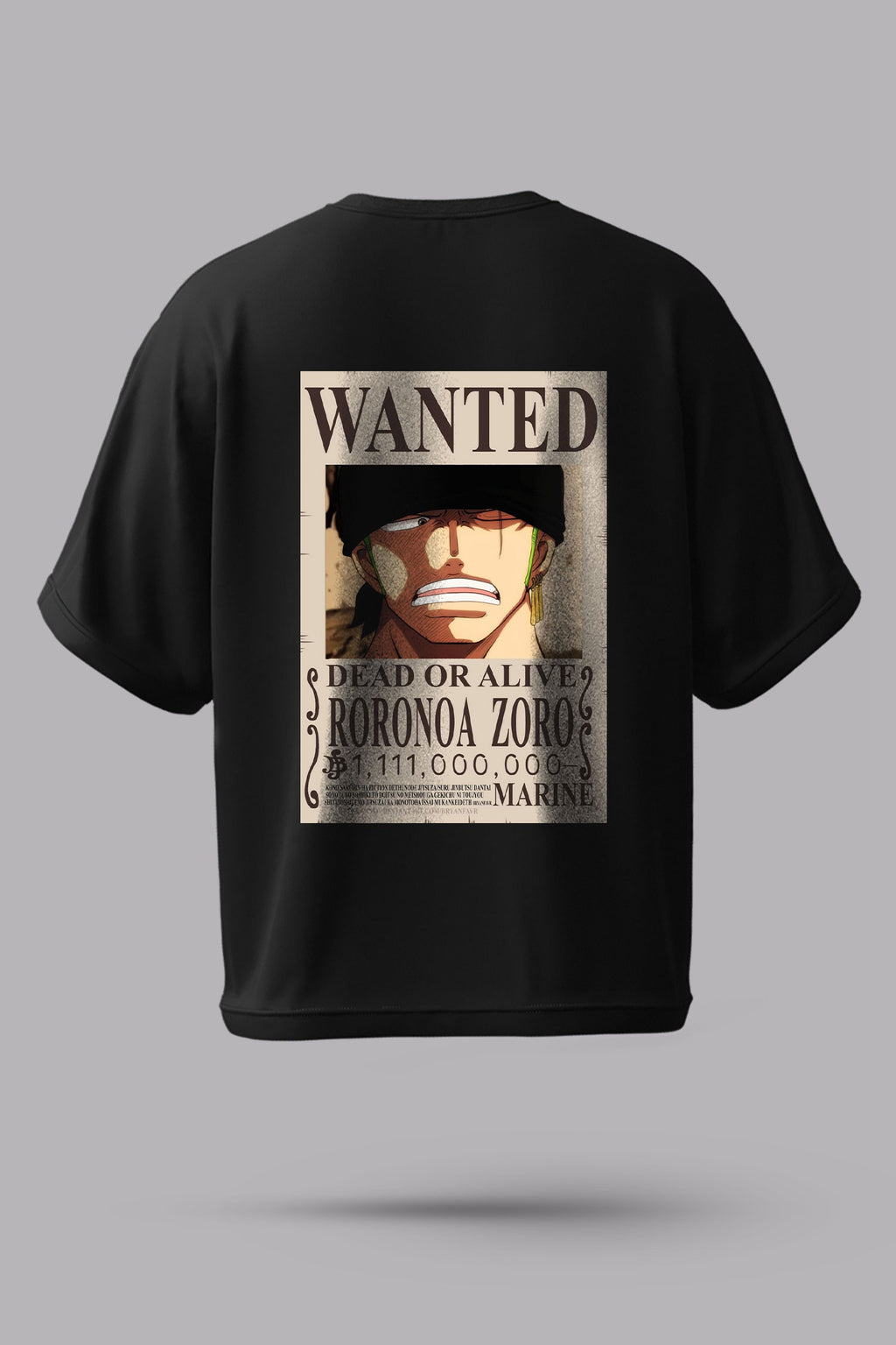 One Piece Zoro Wanted Poster Oversized T-Shirt
