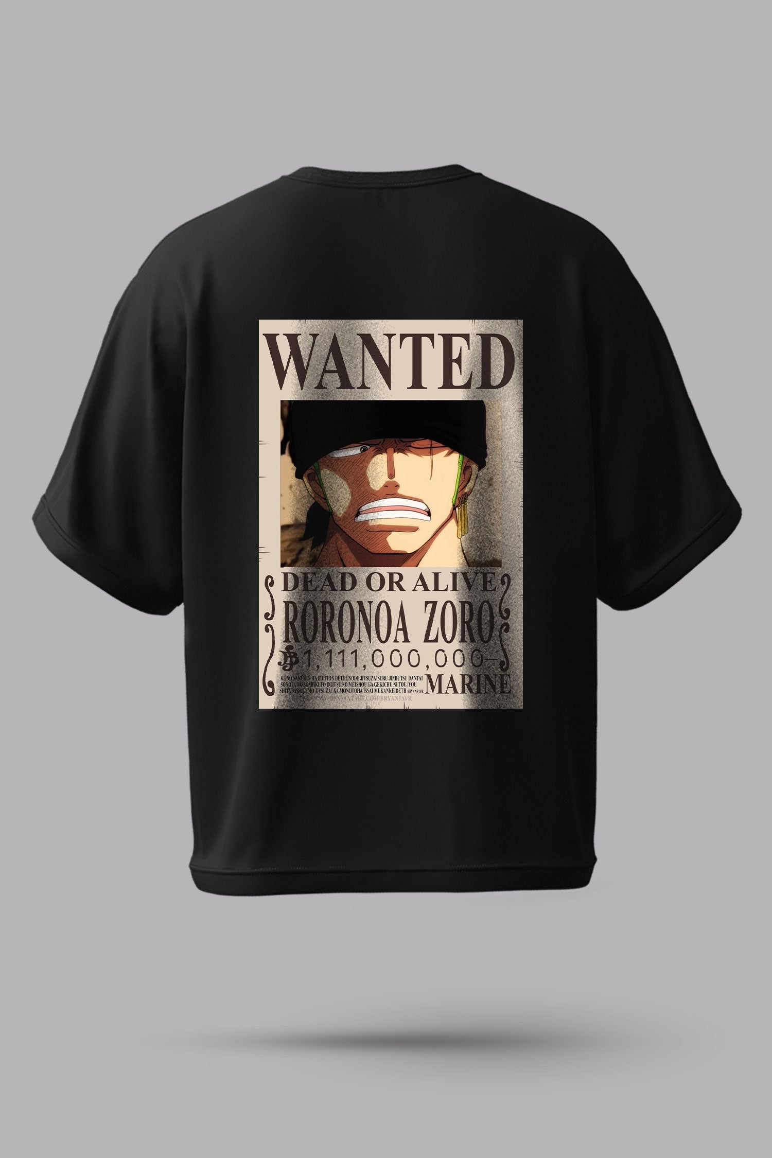 One Piece Zoro Wanted Poster Oversized T-Shirt