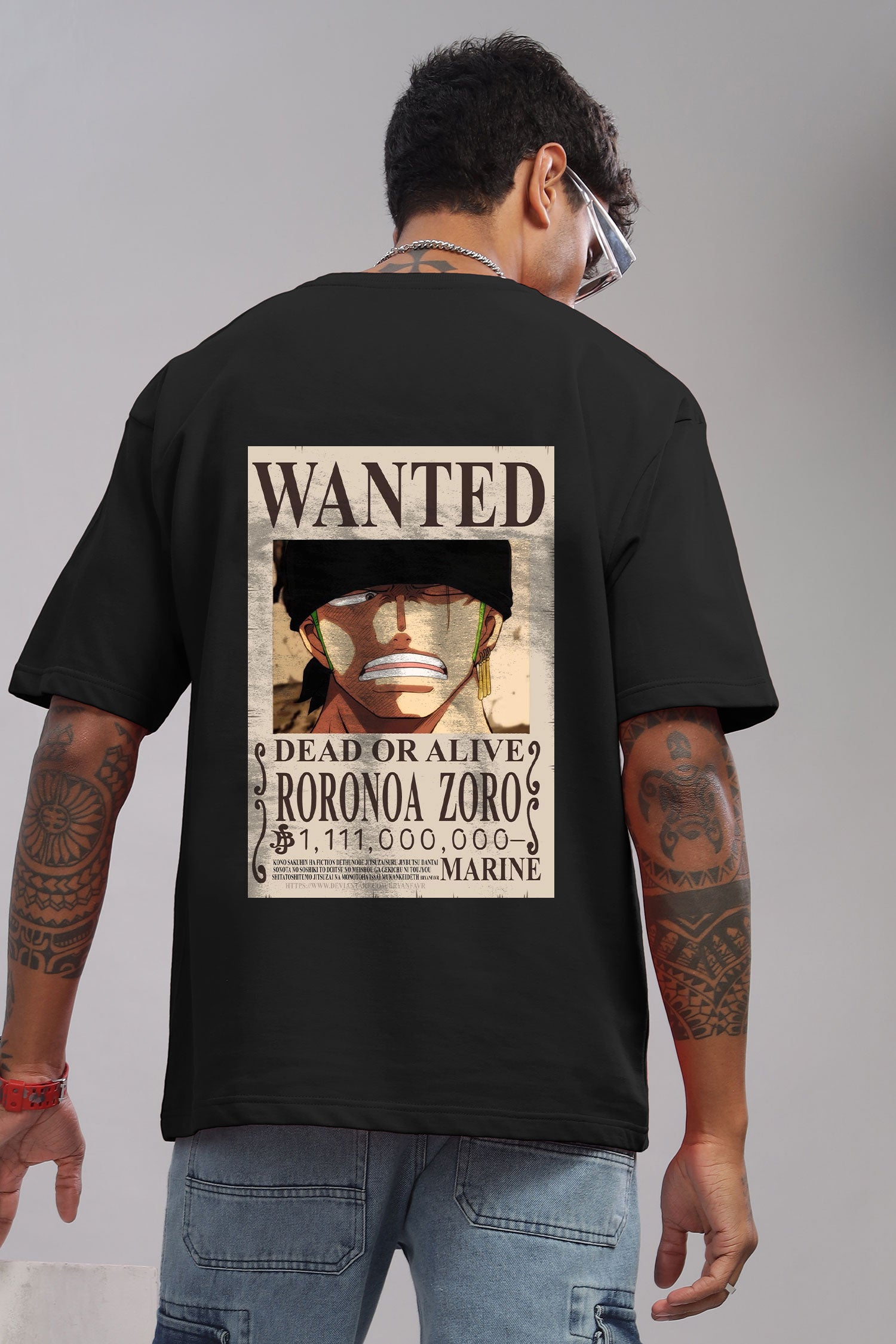 One Piece Zoro Wanted Poster Oversized T-Shirt