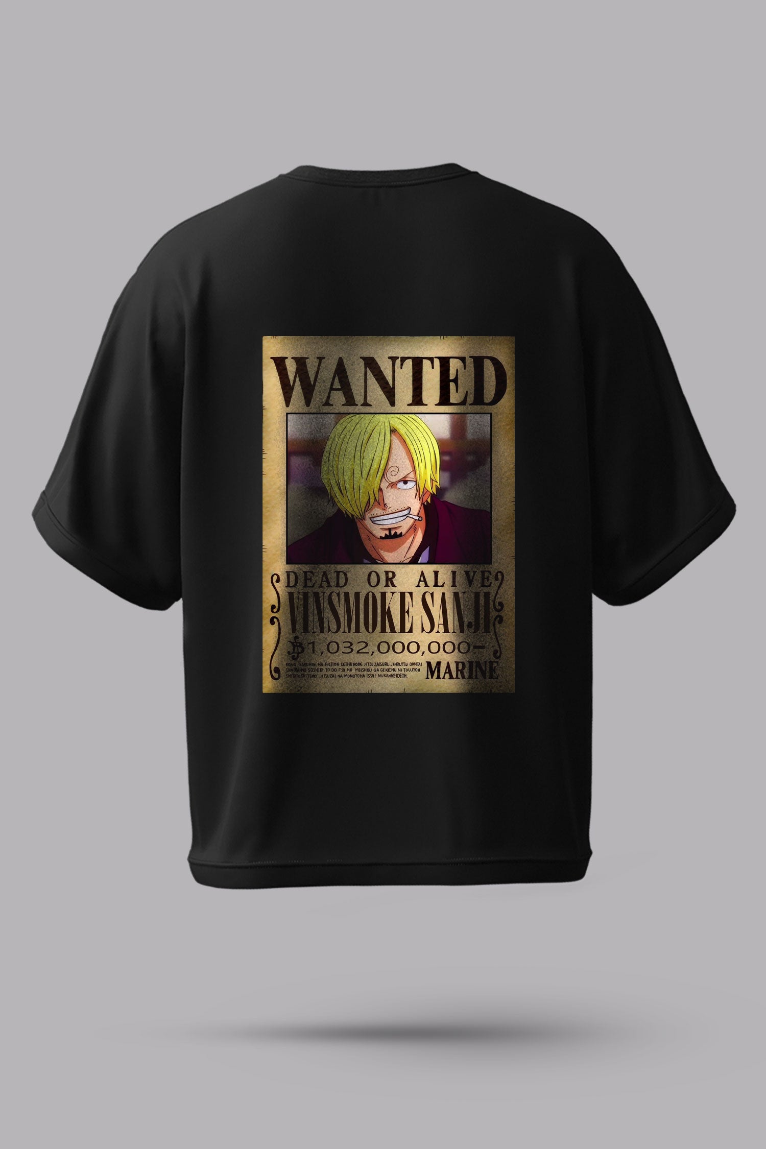 One Piece Vinsmoke Sanji Wanted Poster Oversized T-Shirt