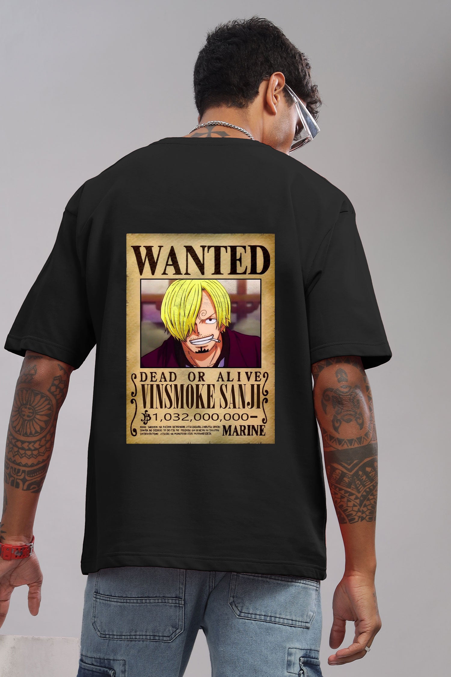 One Piece Vinsmoke Sanji Wanted Poster Oversized T-Shirt
