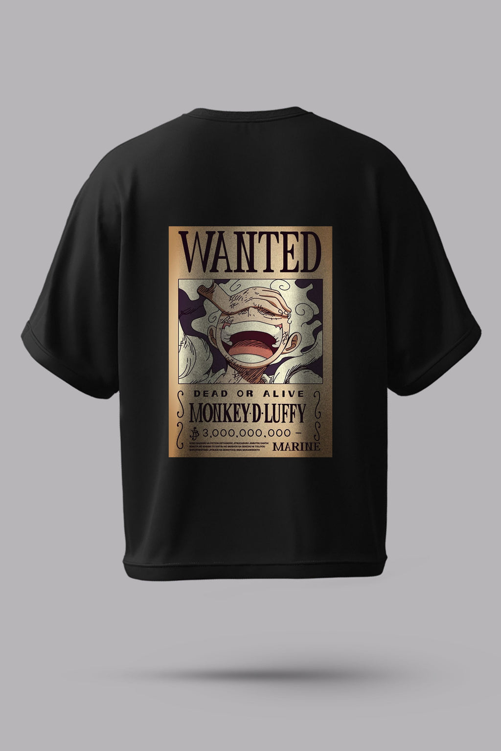 One Piece Luffy Gear 5 Wanted Poster Oversized T-Shirt